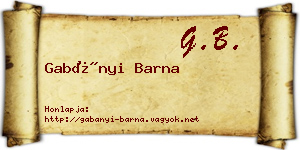 Gabányi Barna névjegykártya